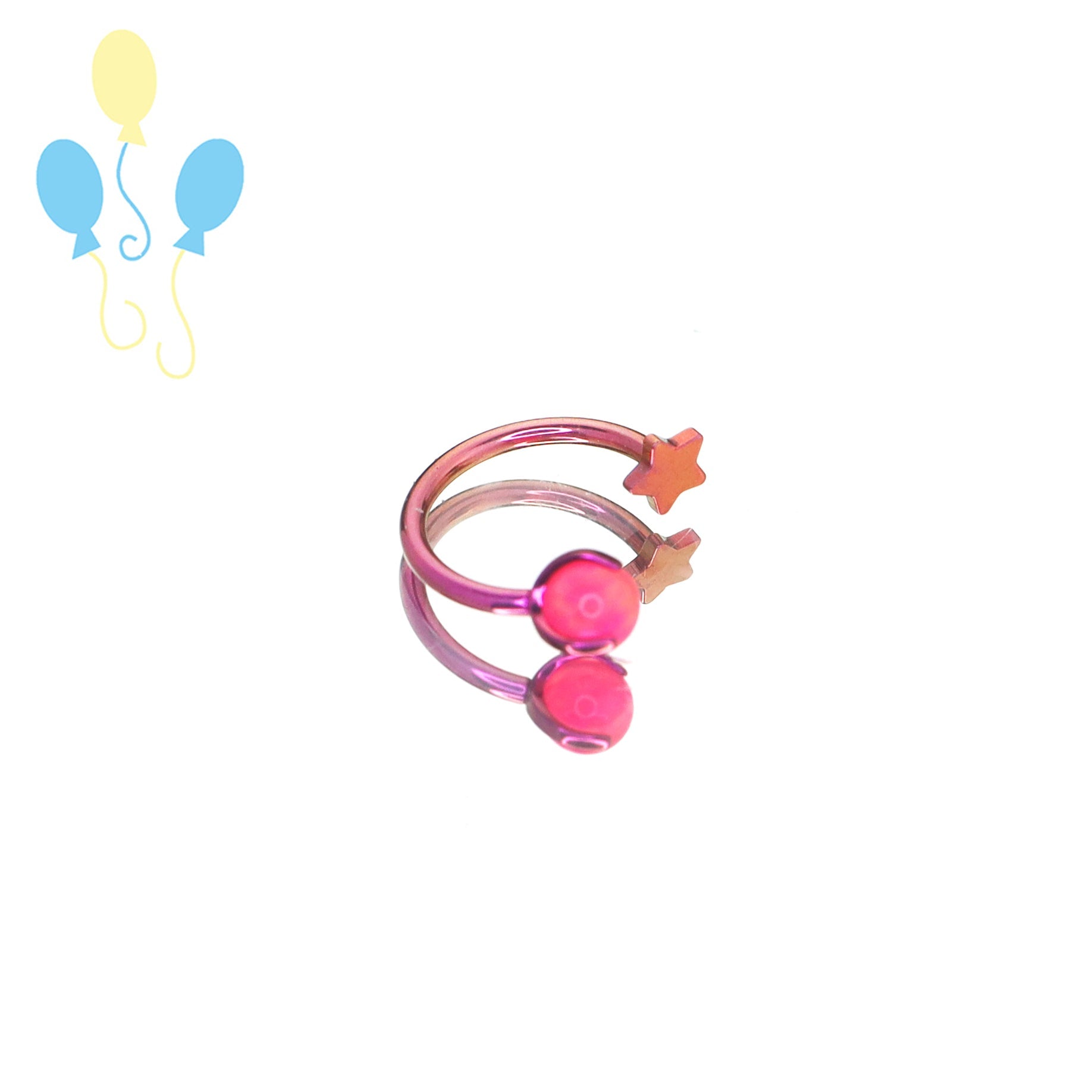 MLP Titanium Internally Threaded  Zirconia Ring - Horseshoe, Cartilage, Earring & Labret