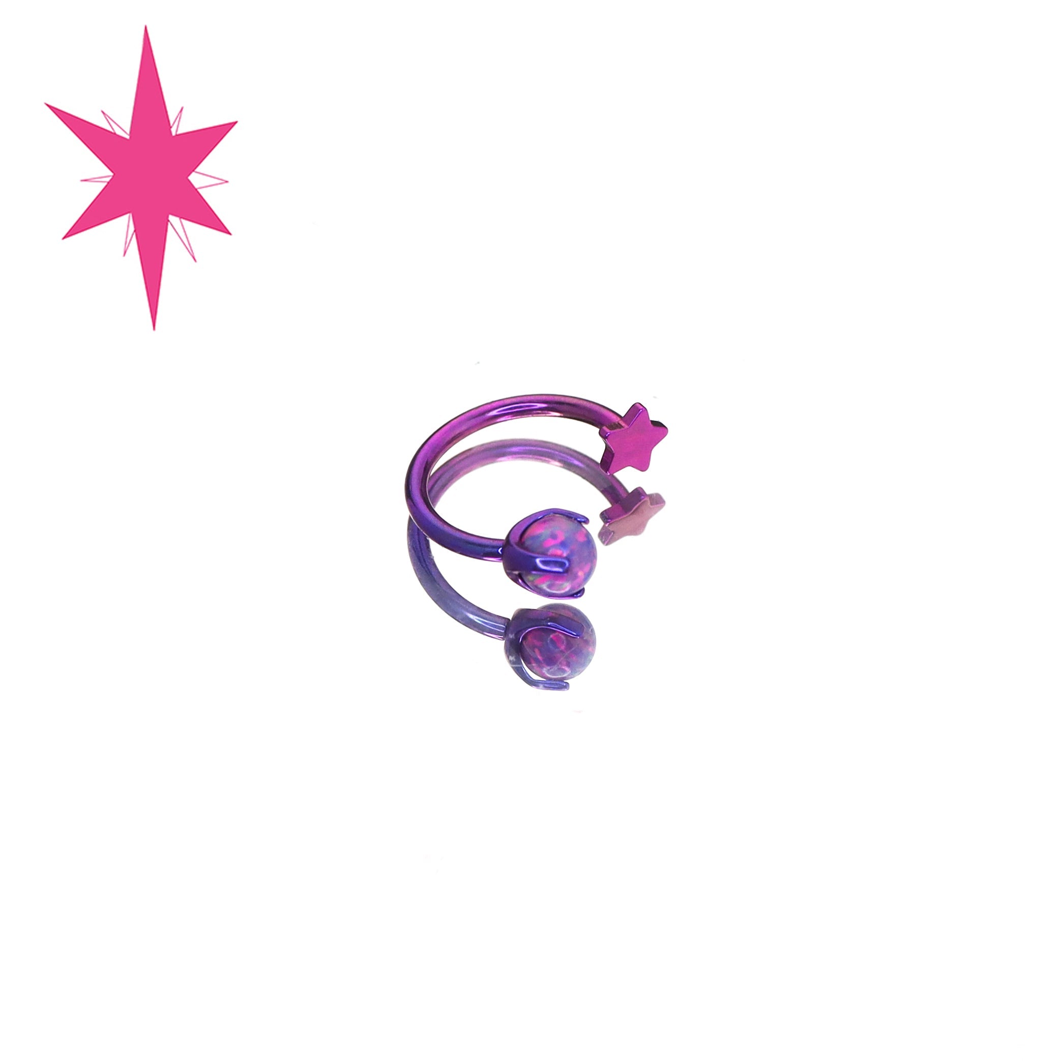 MLP Titanium Internally Threaded  Zirconia Ring - Horseshoe, Cartilage, Earring & Labret