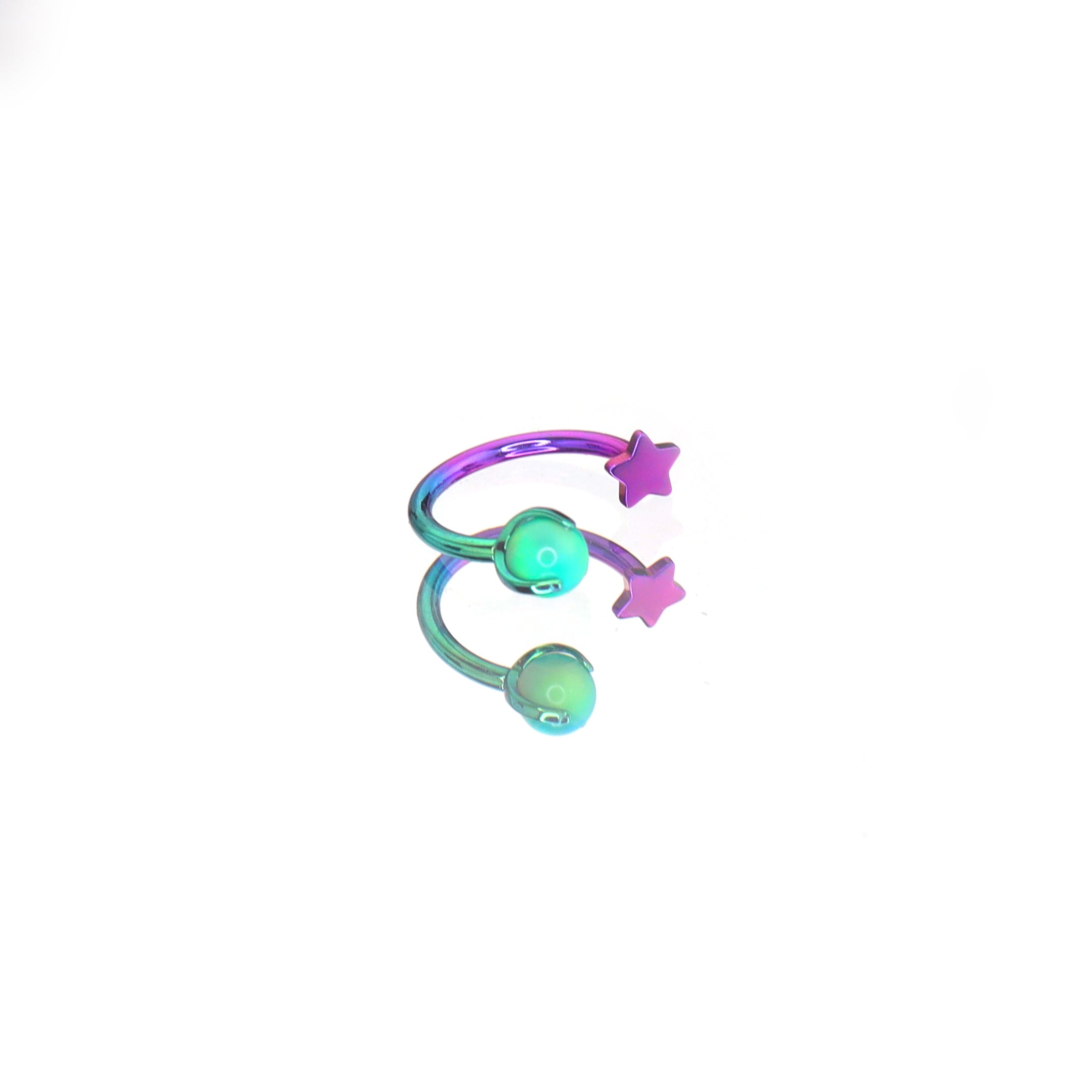 MLP Titanium Internally Threaded  Zirconia Ring - Horseshoe, Cartilage, Earring & Labret