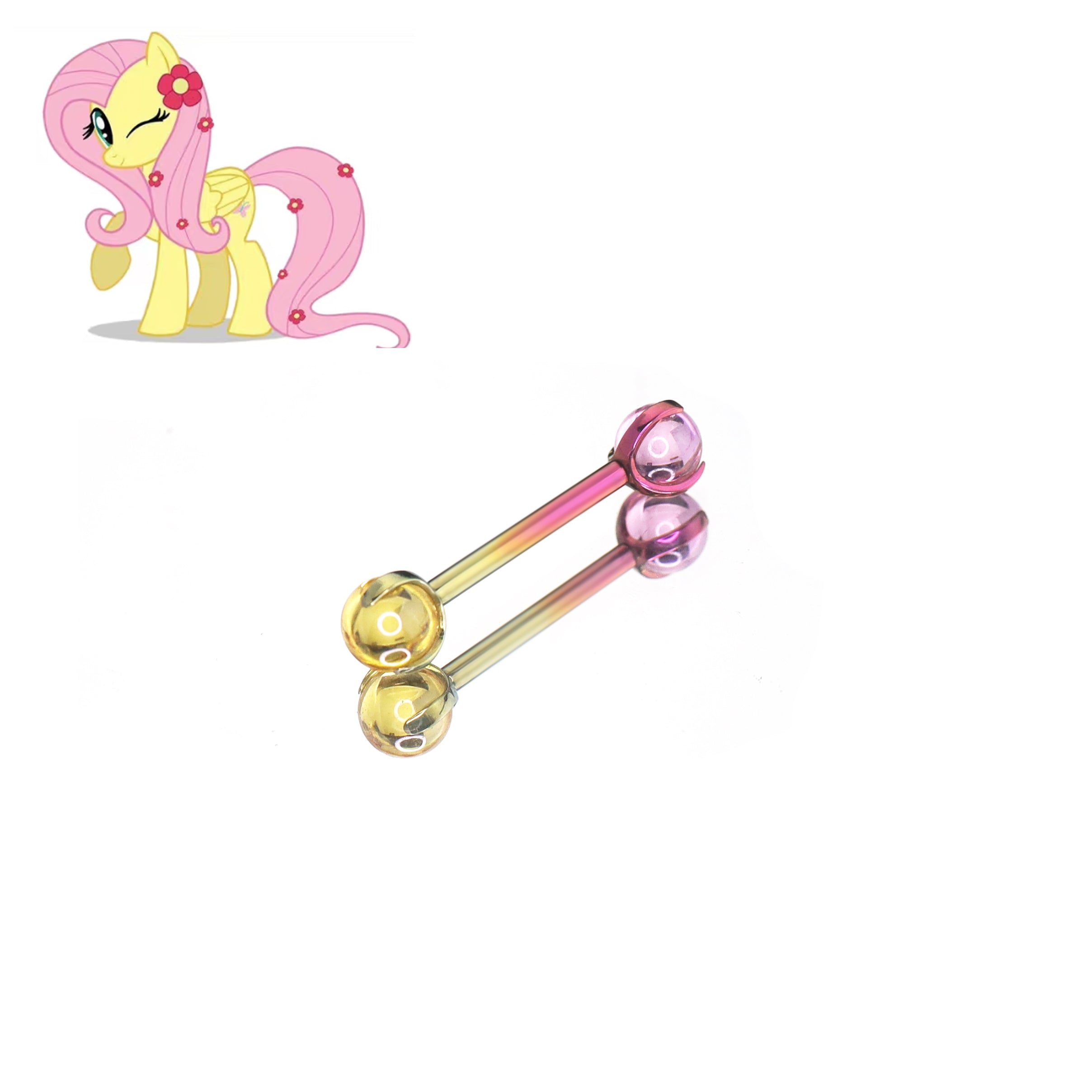 MLP Titanium Internally Threaded  Zirconia Barbell - Tongue & Ear