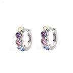 PAIR OF Star & Heart Rainbow CZ stainless steel Earring
