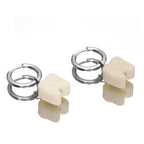 PAIR OF Kitty Fang Pendant stainless steel Earrings