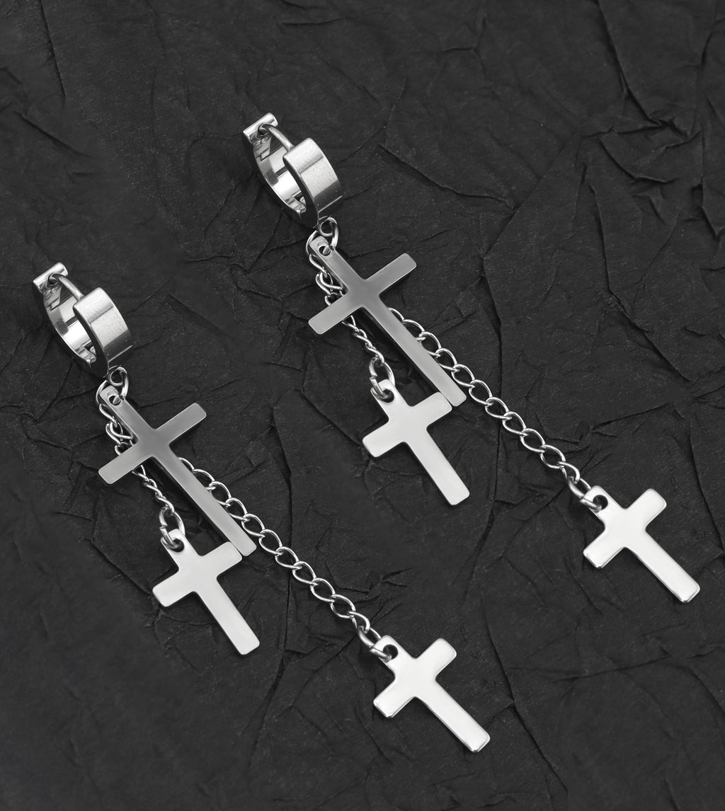 Cross Drop Chain Stainless Steel Earring Chain