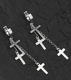 Cross Drop Chain Stainless Steel Earring Chain