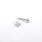 Text Engraved Internally Threaded tainless steel Studs
