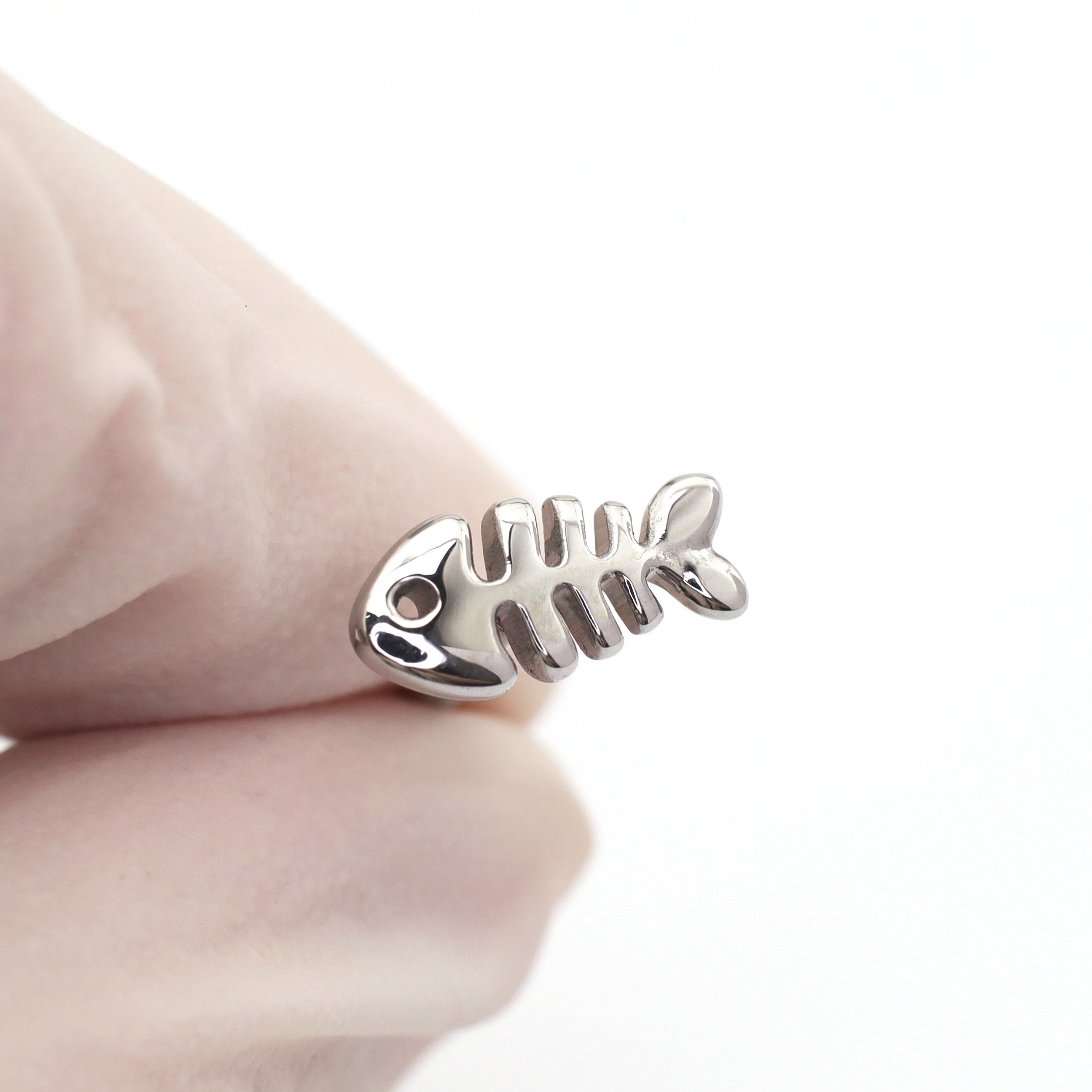 Fishbone stainless steel Tongue Barbell