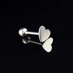 Flat Heart stainless steel Tongue Ring