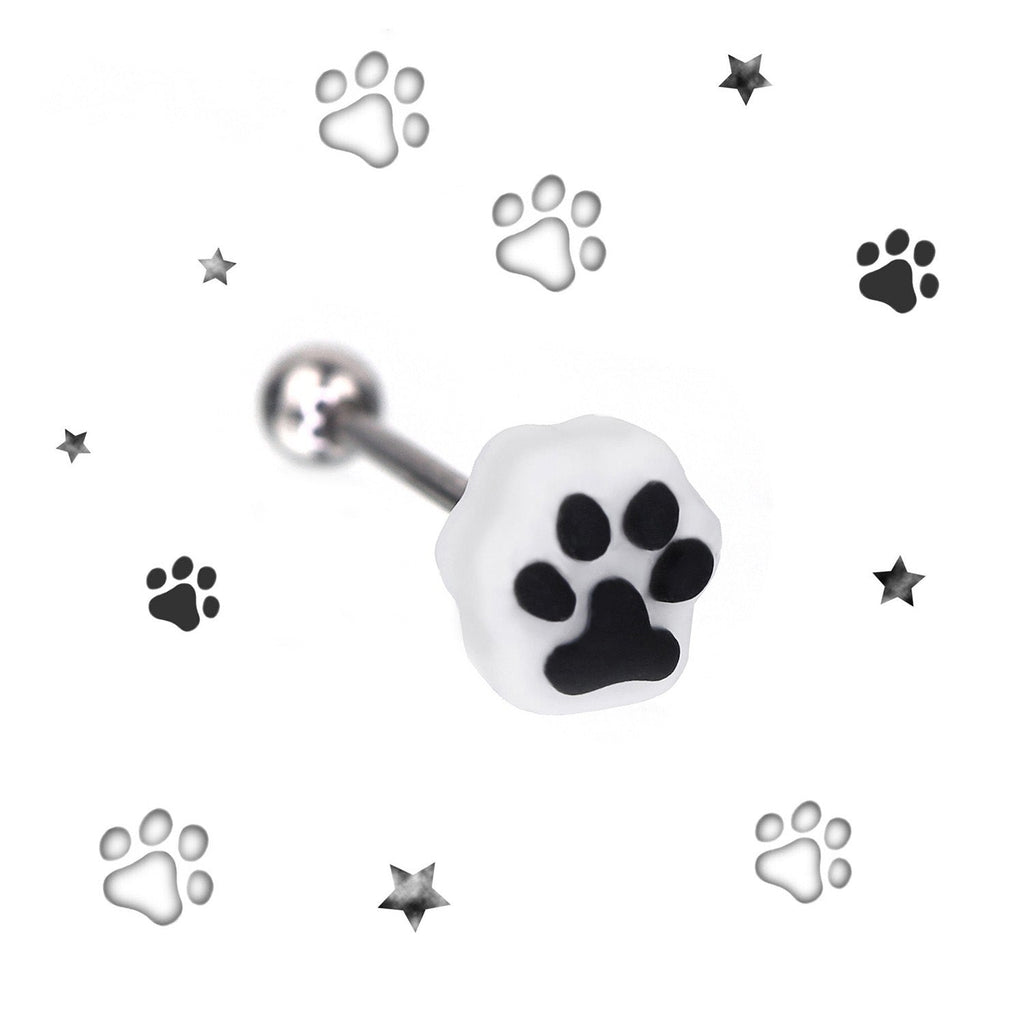 Paws & Purrs Cute Kitten Claw Resin Tongue Stud