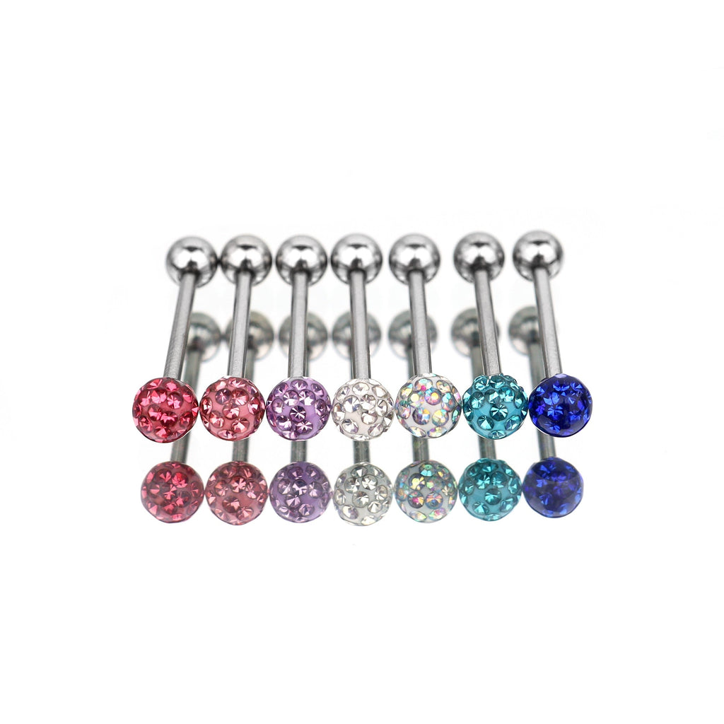 Full CZ  Stainless Steel barbell studs