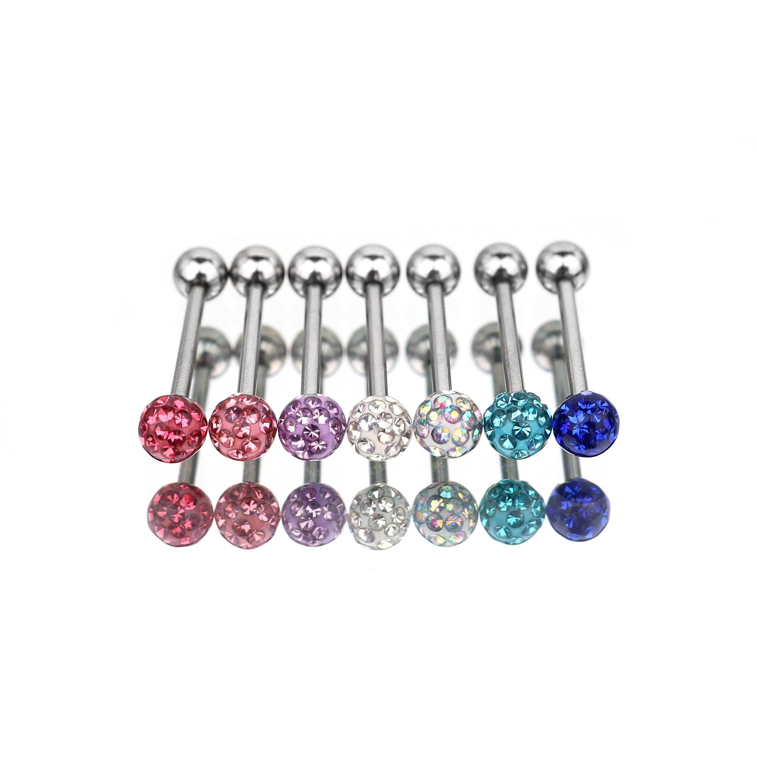 Full CZ  Stainless Steel barbell studs