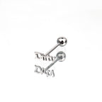 "DIRTY" Text Stainless Steel Tongue Stud