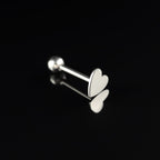 Flat Heart stainless steel Tongue Ring