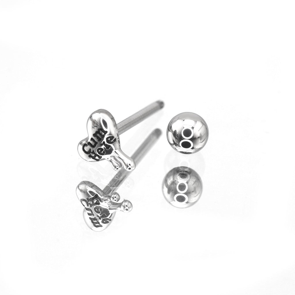Melted Heart Titanium tongue stud