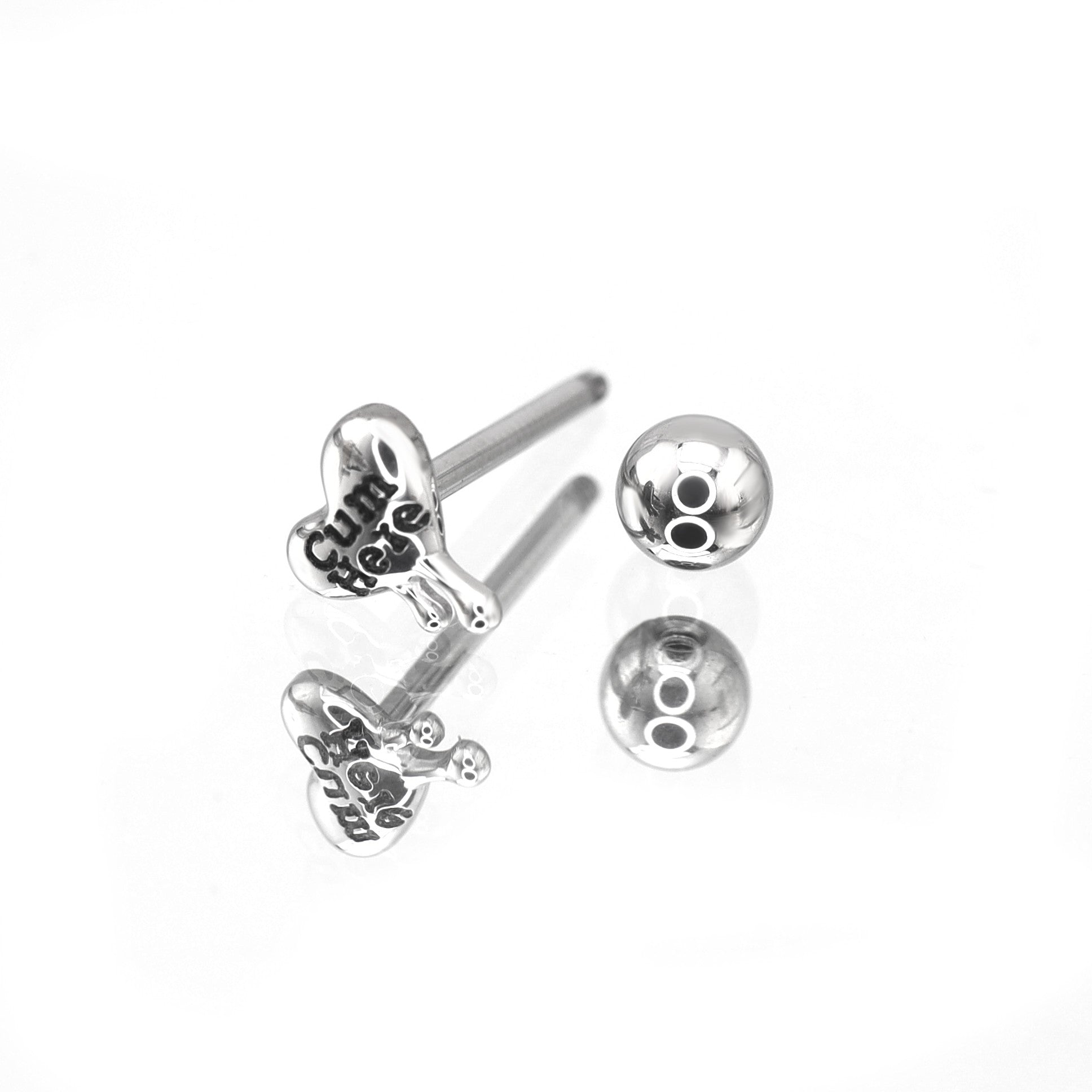 Melted Heart Titanium tongue stud