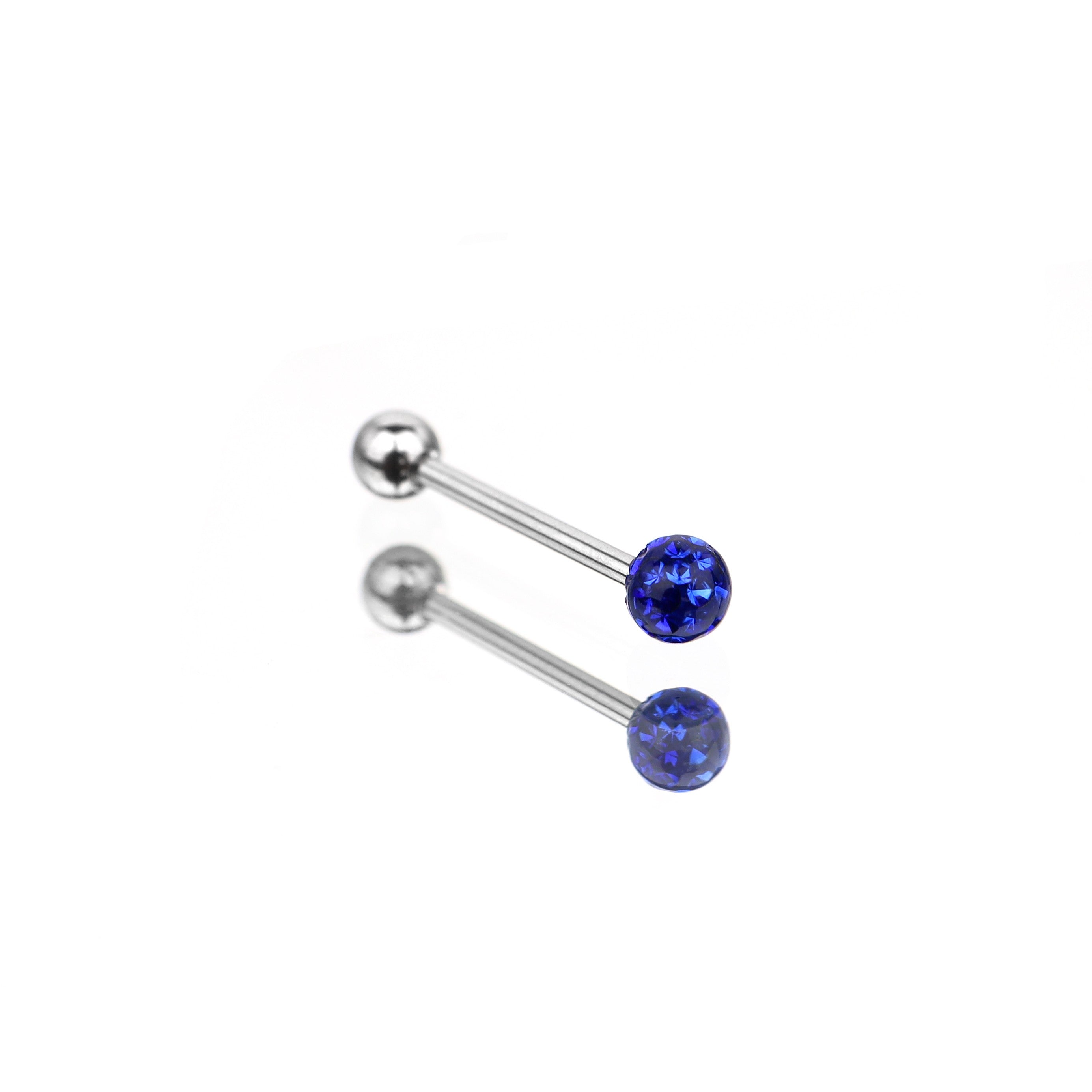 Full CZ  Stainless Steel barbell studs