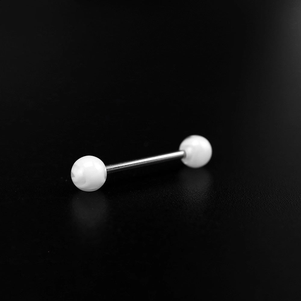 White Acrylic barbell studs