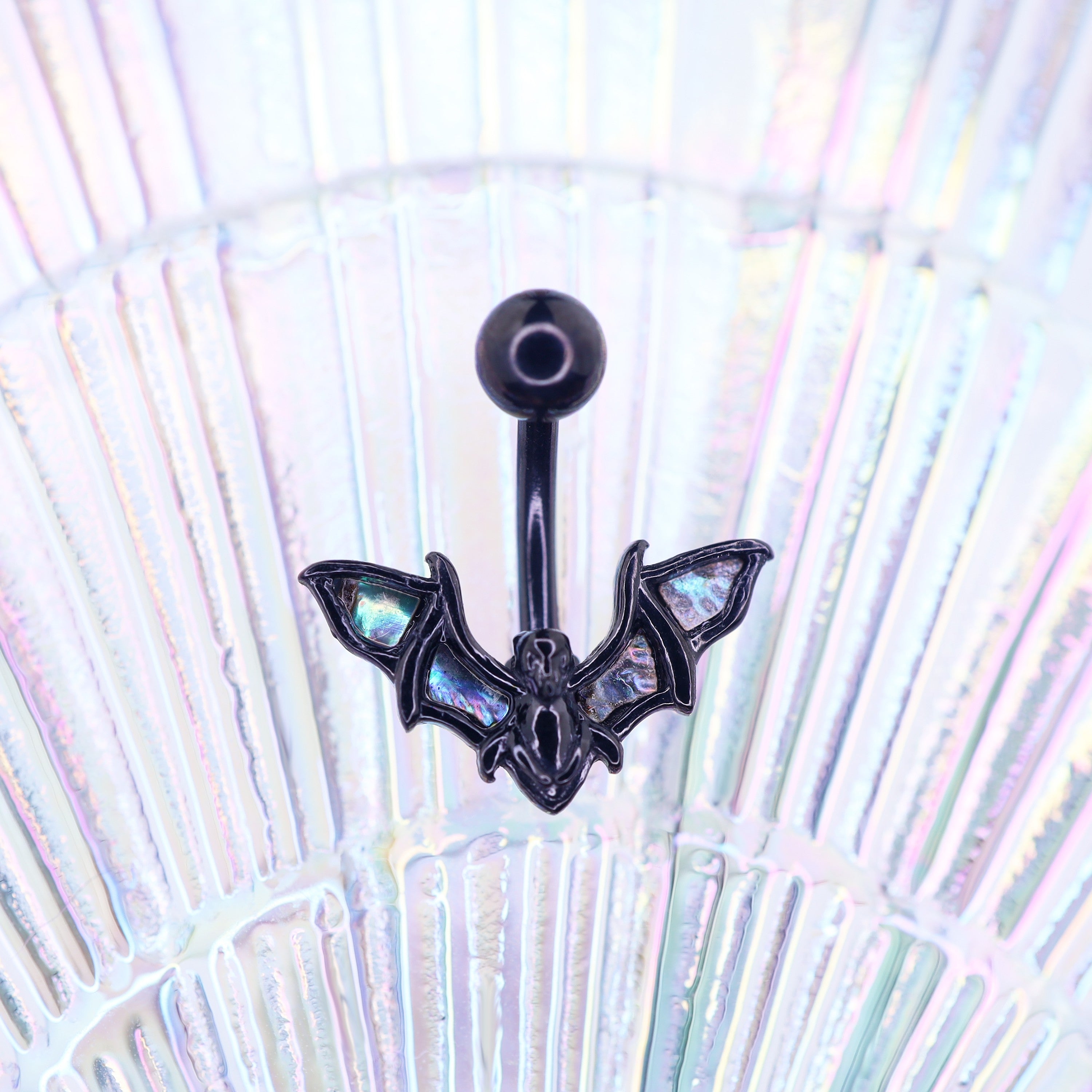 Black Bat Wings Stainless Steel Belly Rings
