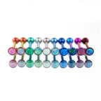 Flat opal Titanium Internally Threaded tongue stud