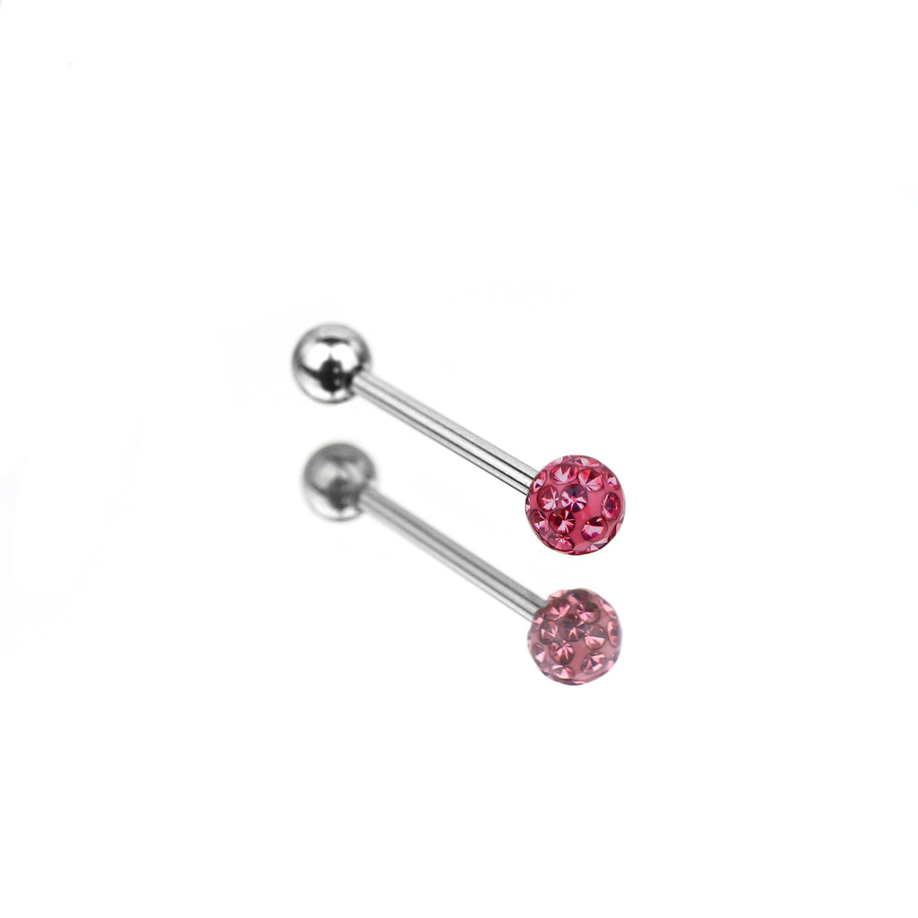 Full CZ  Stainless Steel barbell studs