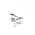 "LOVE" Text Stainless Steel Tongue Stud