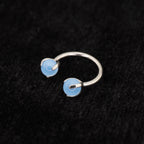 16G Pastel CZ Titanium Horseshoe Ring