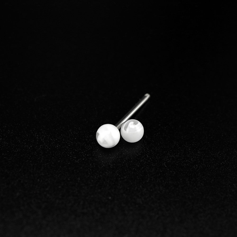 White Acrylic barbell studs