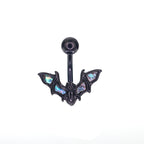 Black Bat Wings Stainless Steel Belly Rings