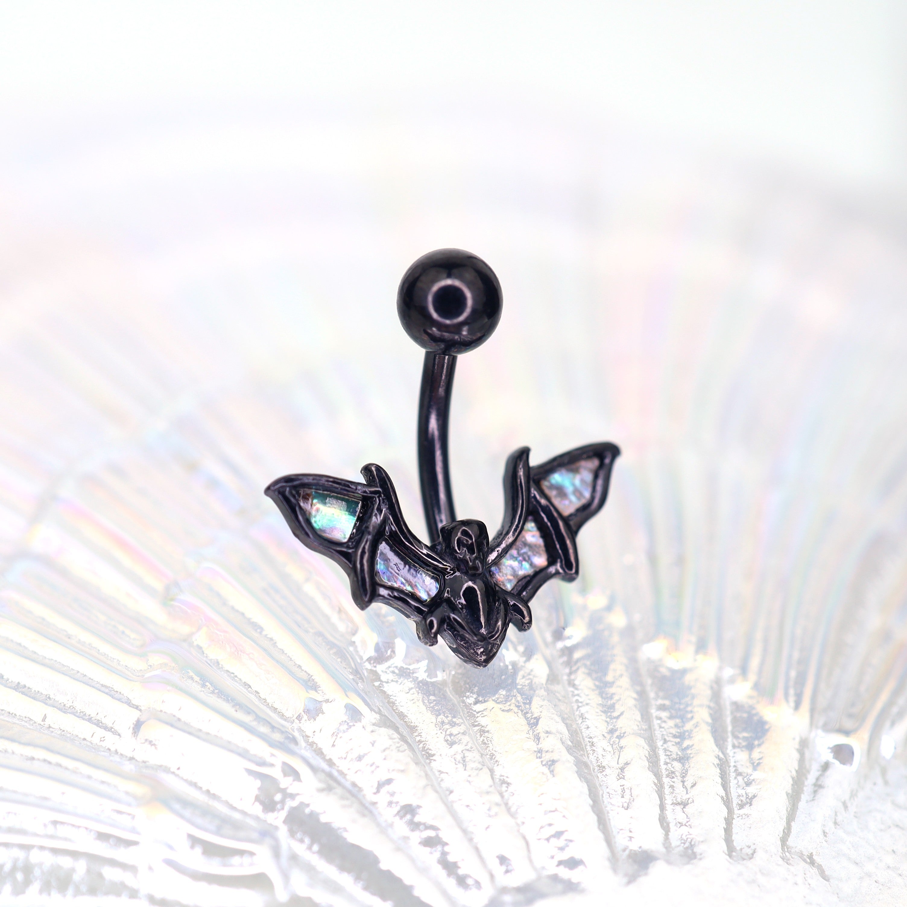 Black Bat Wings Stainless Steel Belly Rings