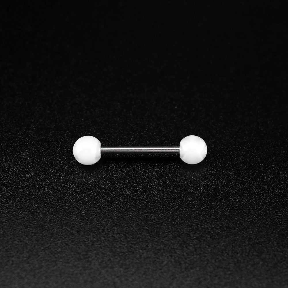 White Acrylic barbell studs