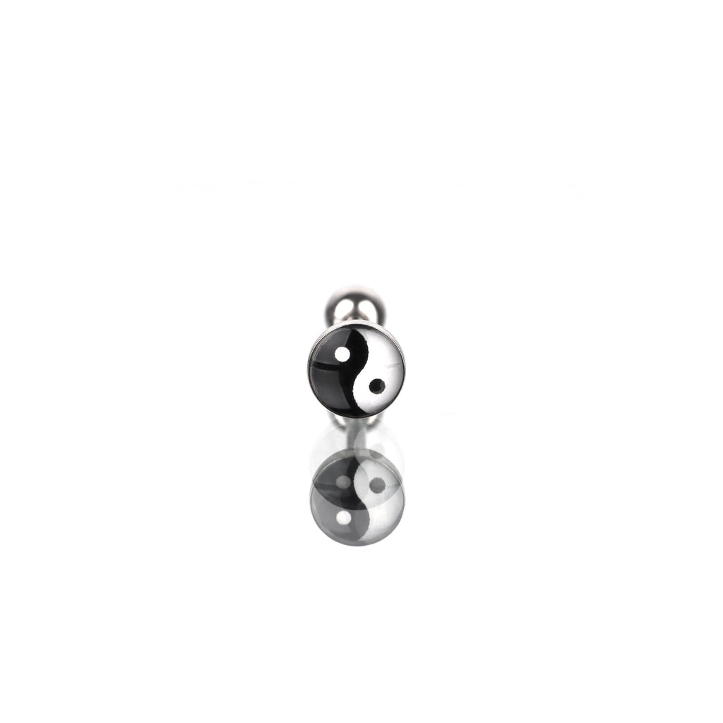 Resin Yin Yang Symbol Tongue Stud