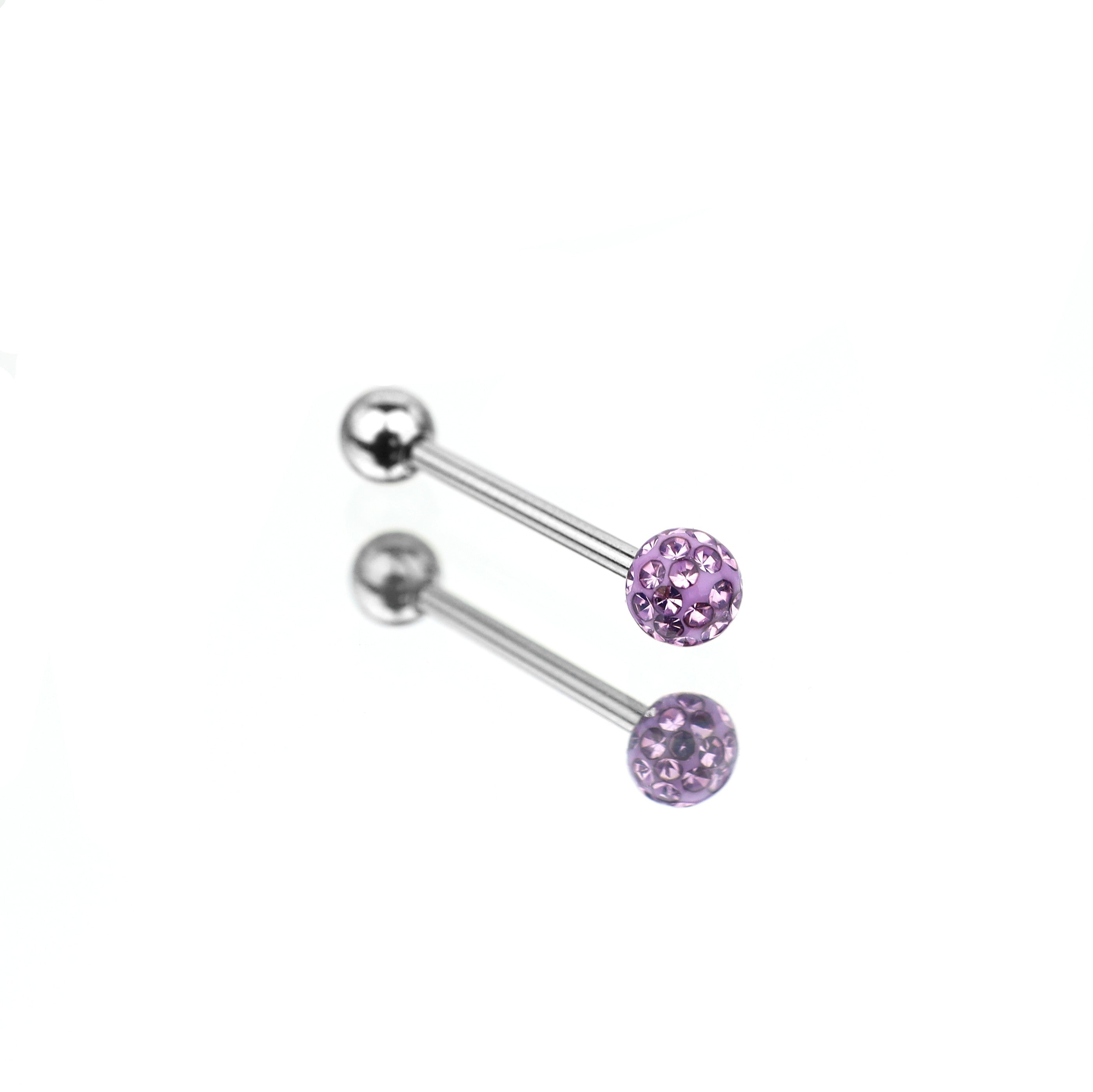 Full CZ  Stainless Steel barbell studs