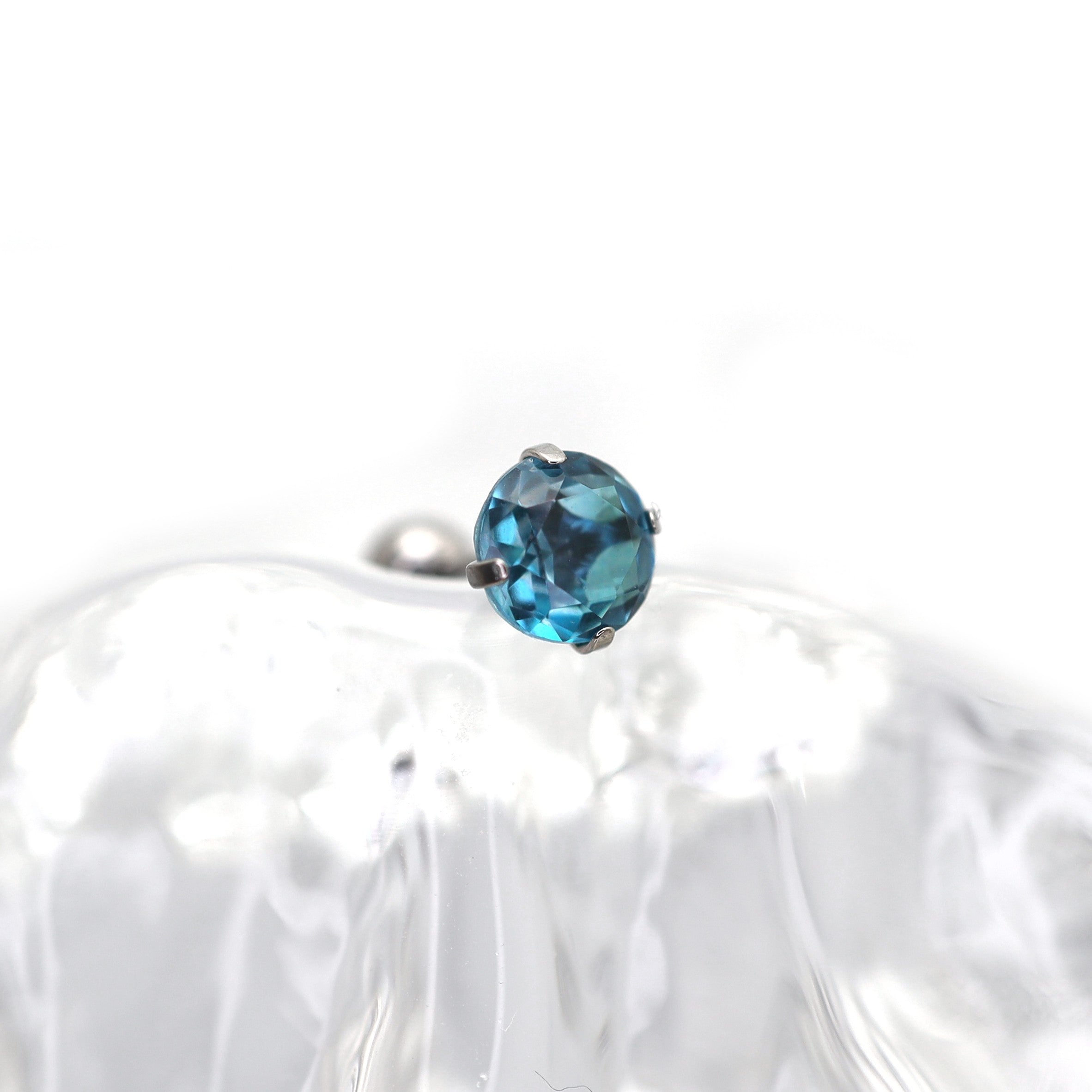 Gradient Tourmaline CZ Titanium tongue stud