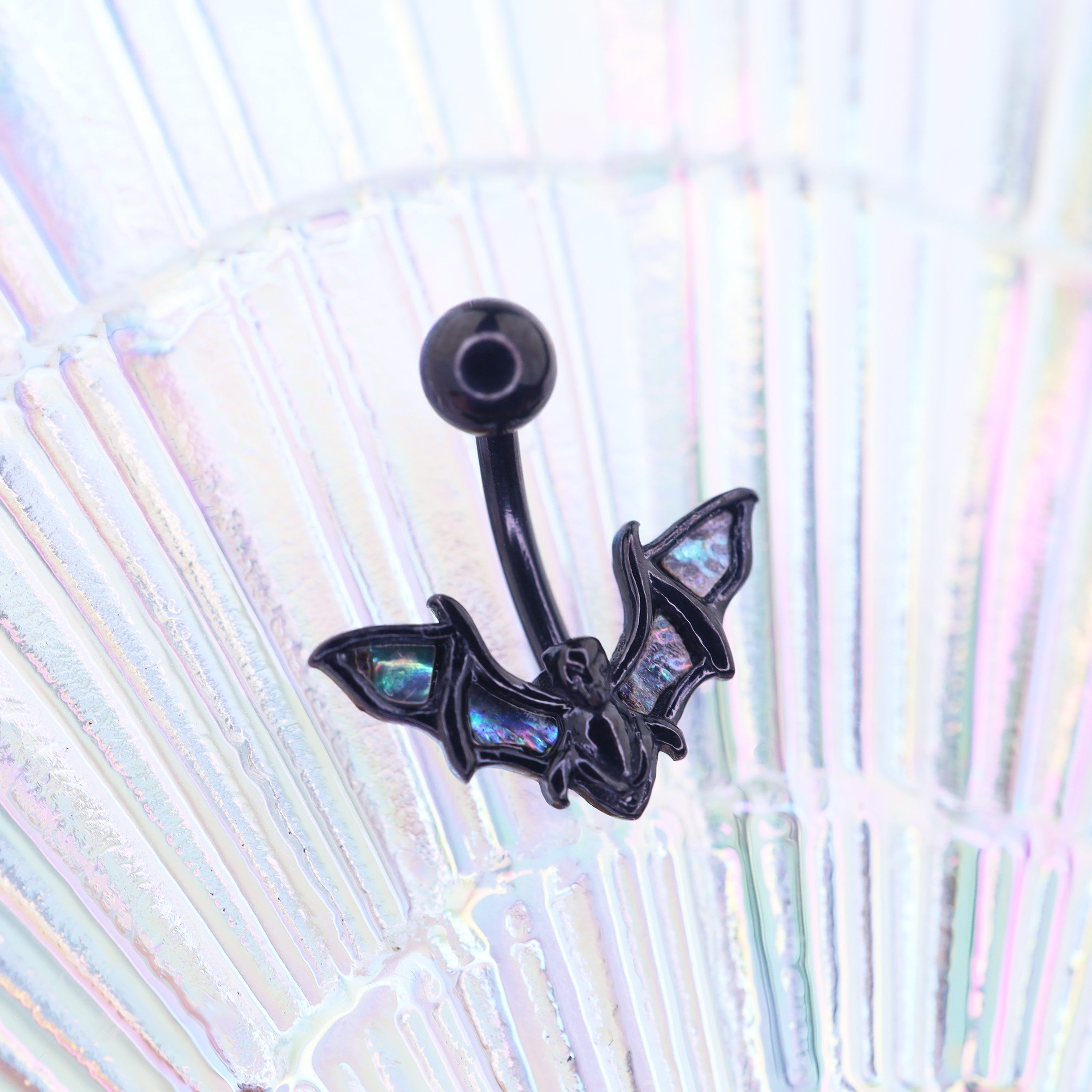 Black Bat Wings Stainless Steel Belly Rings
