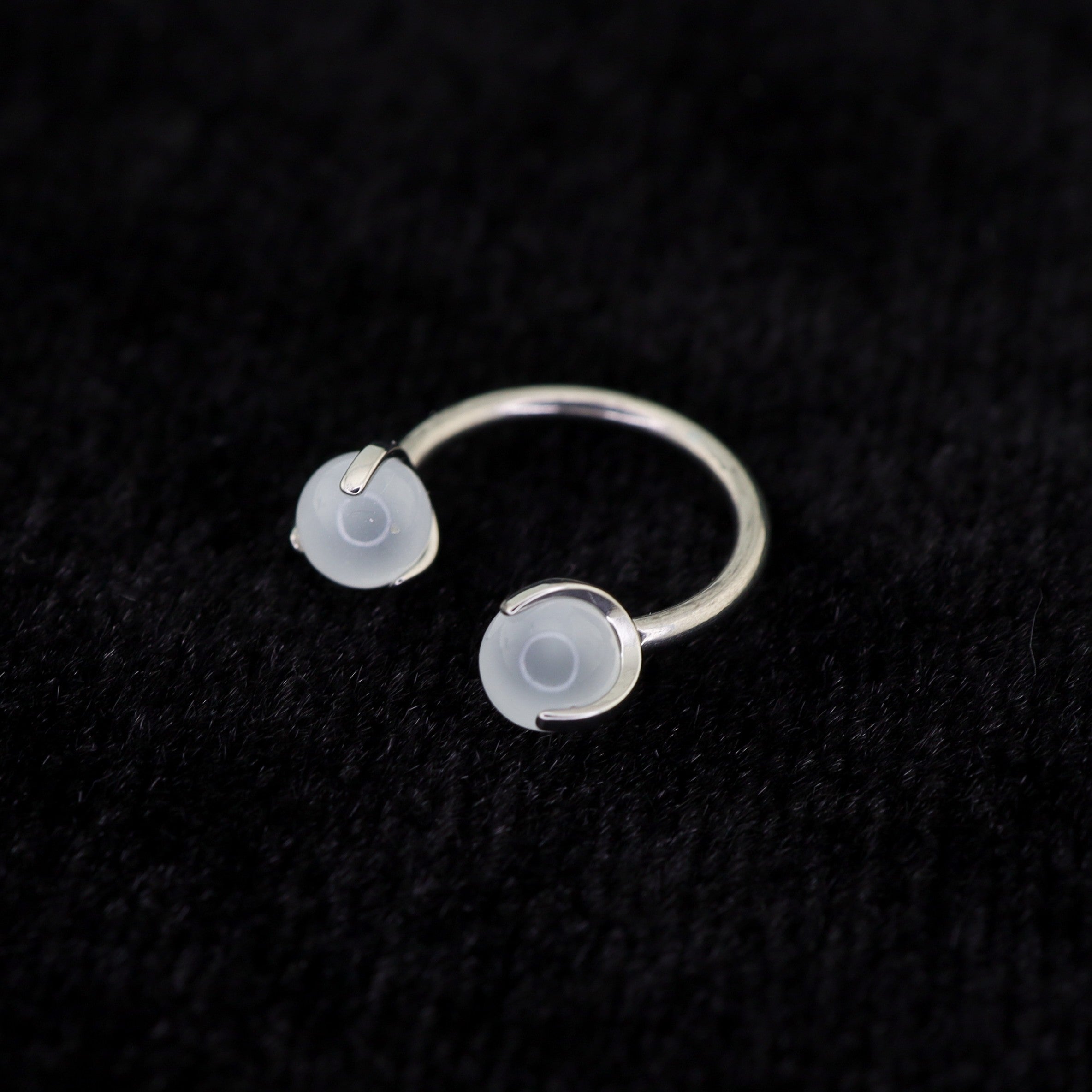 16G Pastel CZ Titanium Horseshoe Ring