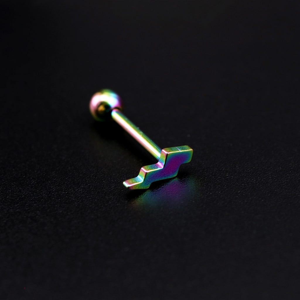Lightning Bolt Stainless steel Tongue Stud