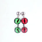 Red & Green Devil Eye Oil Slick Tongue Stud