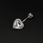 Heart-shaped CZ S925 Sterling Silver Belly Ring