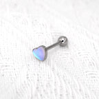 Heart-shaped moonstone Titanium tongue stud