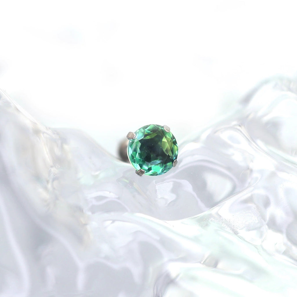 Gradient Tourmaline CZ Titanium tongue stud