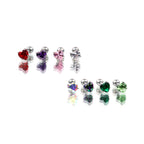 Heart-shaped CZ tongue stud