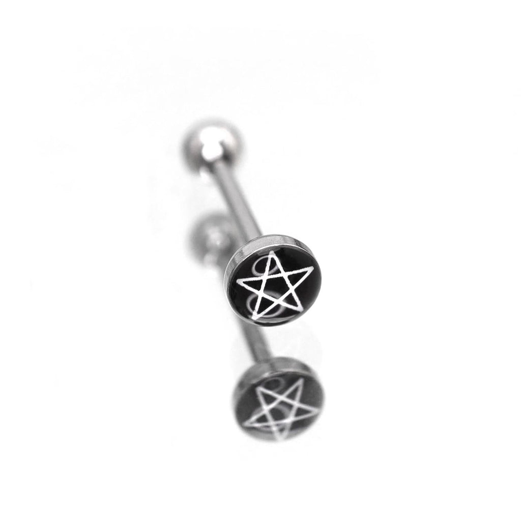 Resin Oil Slick Star tongue stud