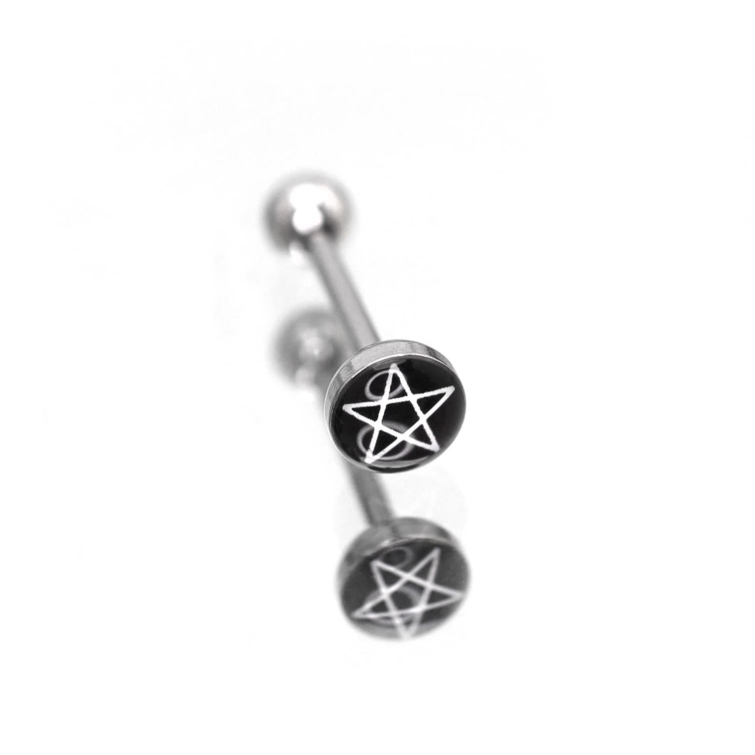 Resin Oil Slick Star tongue stud