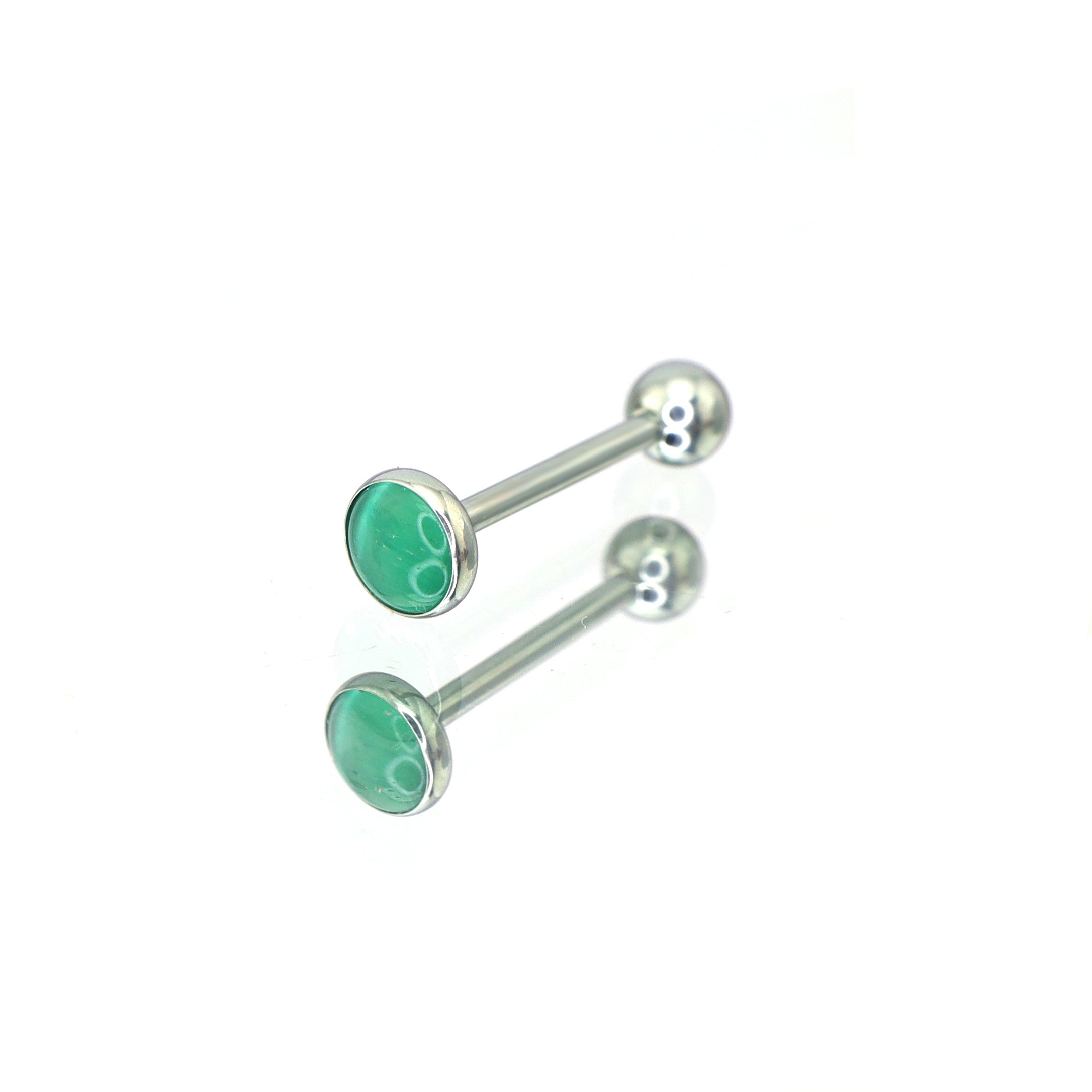 Moonstone Titanium tongue stud