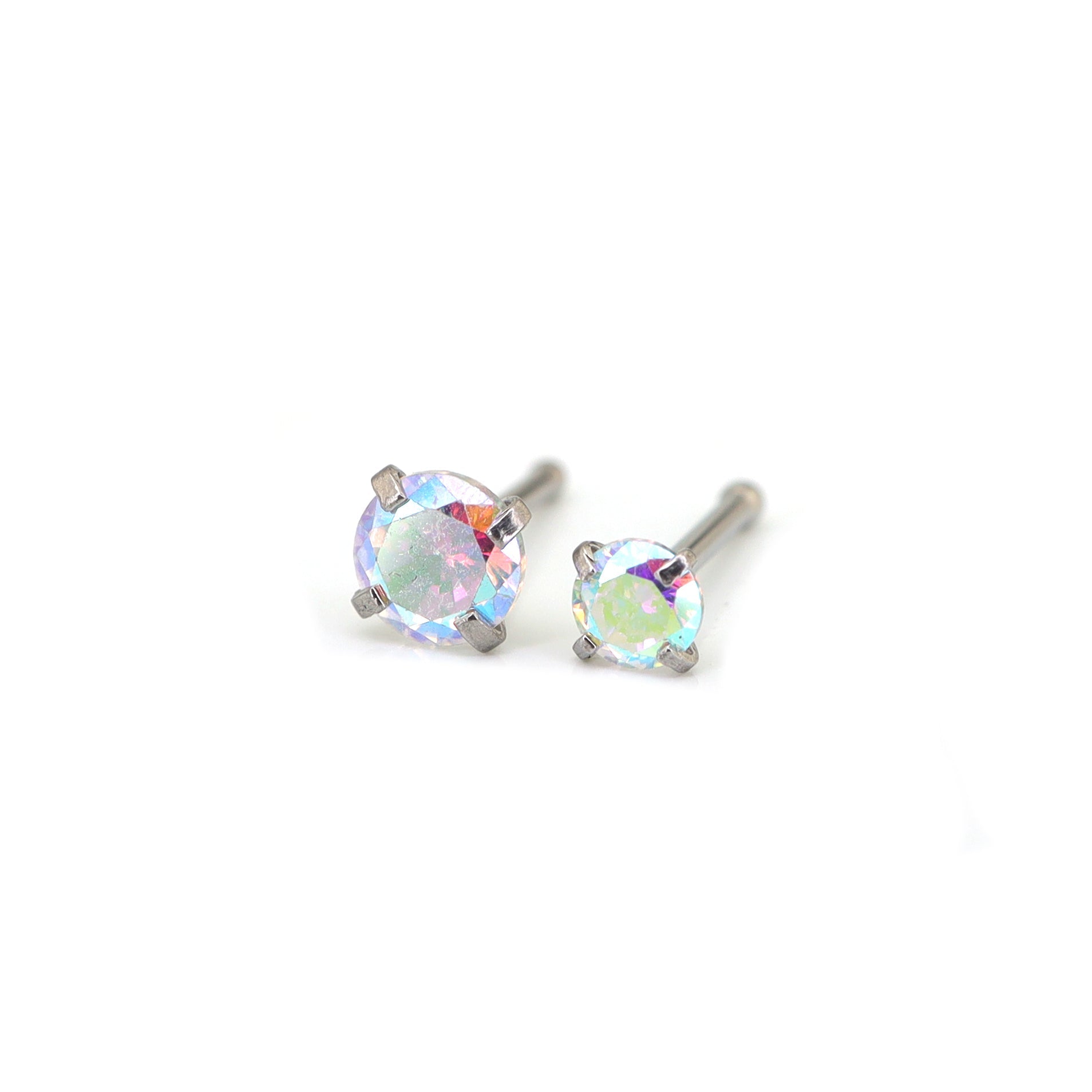 4/8PCS 20G CZ Nostril Stud Set