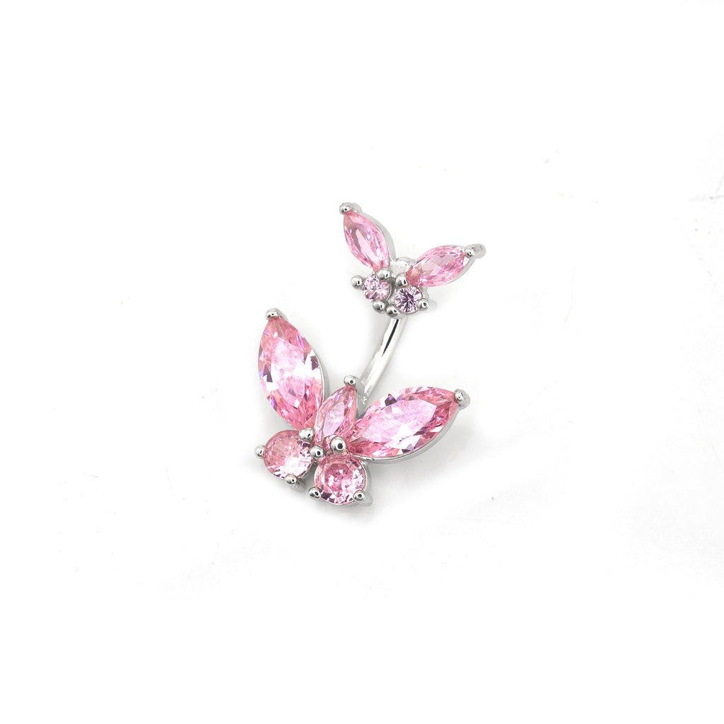 Butterfly CZ S925 Sterling Silver Belly Ring