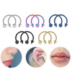 12PCS Basic Stainless steel Horseshoe Ring Set