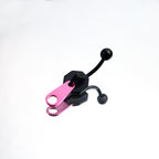 Pink & Black Zipper Design Navel Ring
