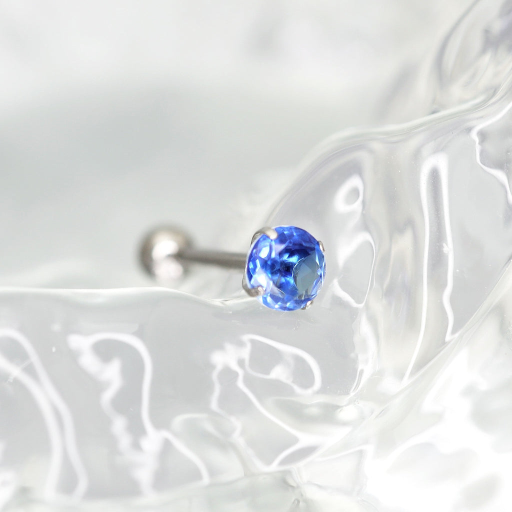 Gradient Tourmaline CZ Titanium tongue stud