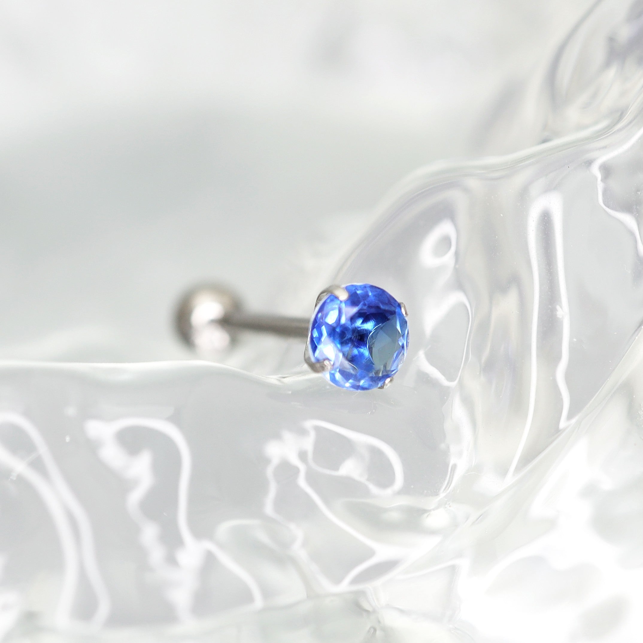 Gradient Tourmaline CZ Titanium tongue stud