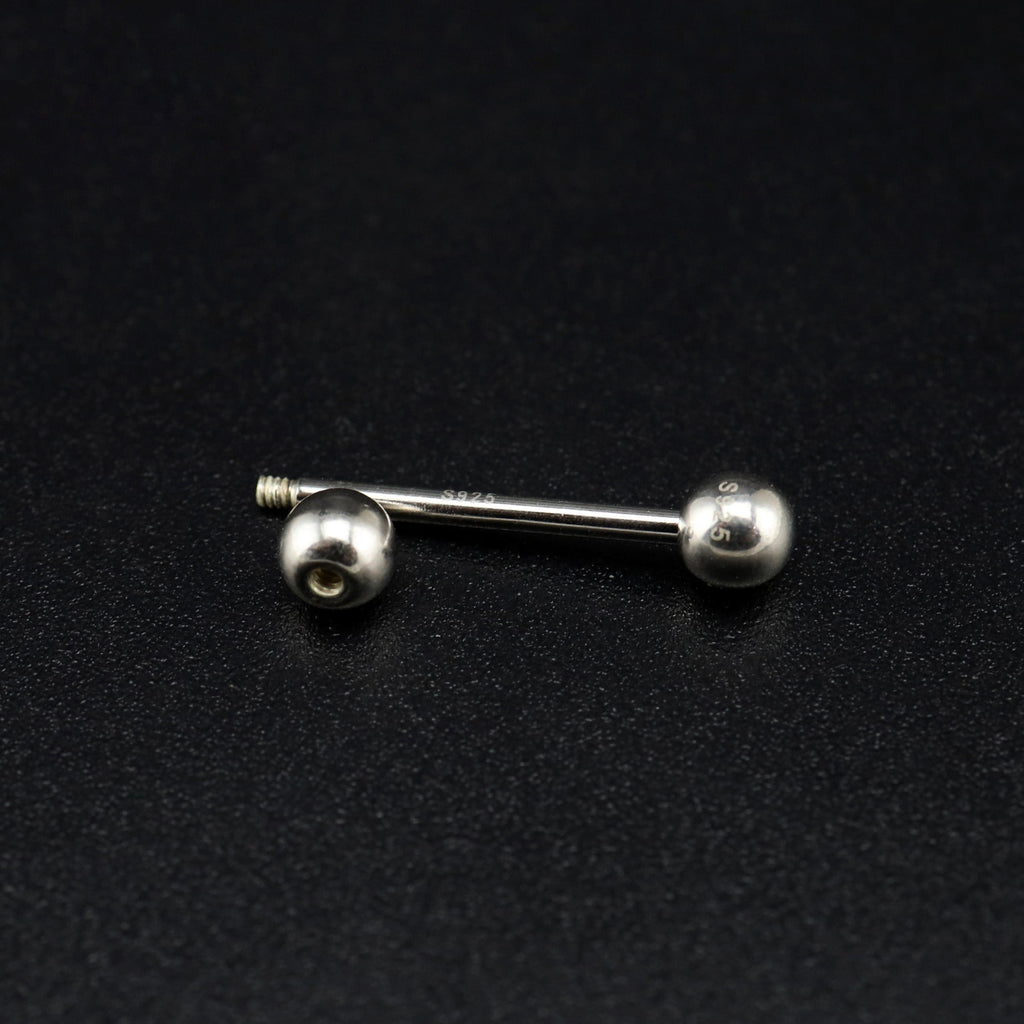 Classic Externally Threaded S925 Sterling Silver barbell studs